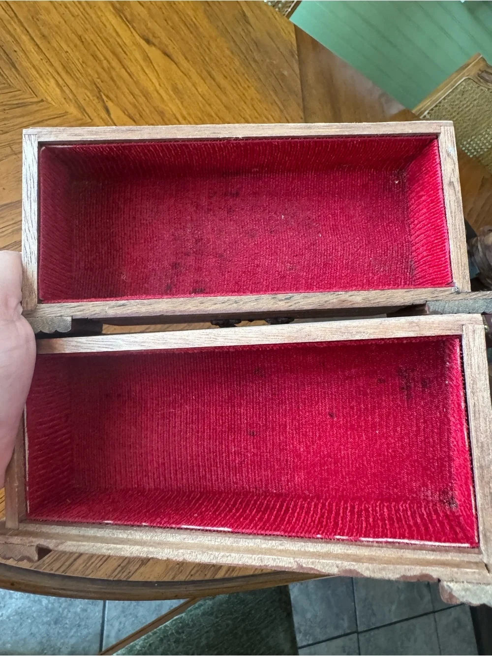 Vintage Classic Wooden Jewelry Box – 2 Drawers